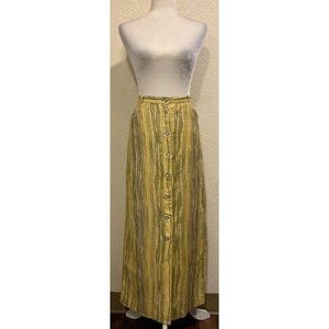 Sport Eight Australia Vintage 70s Yellow/green Striped Maxi Skirt